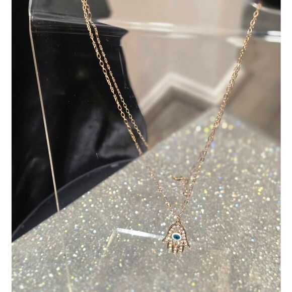 Mazza Boutique Hasma Evil Eye Necklace - Picture 3 of 6